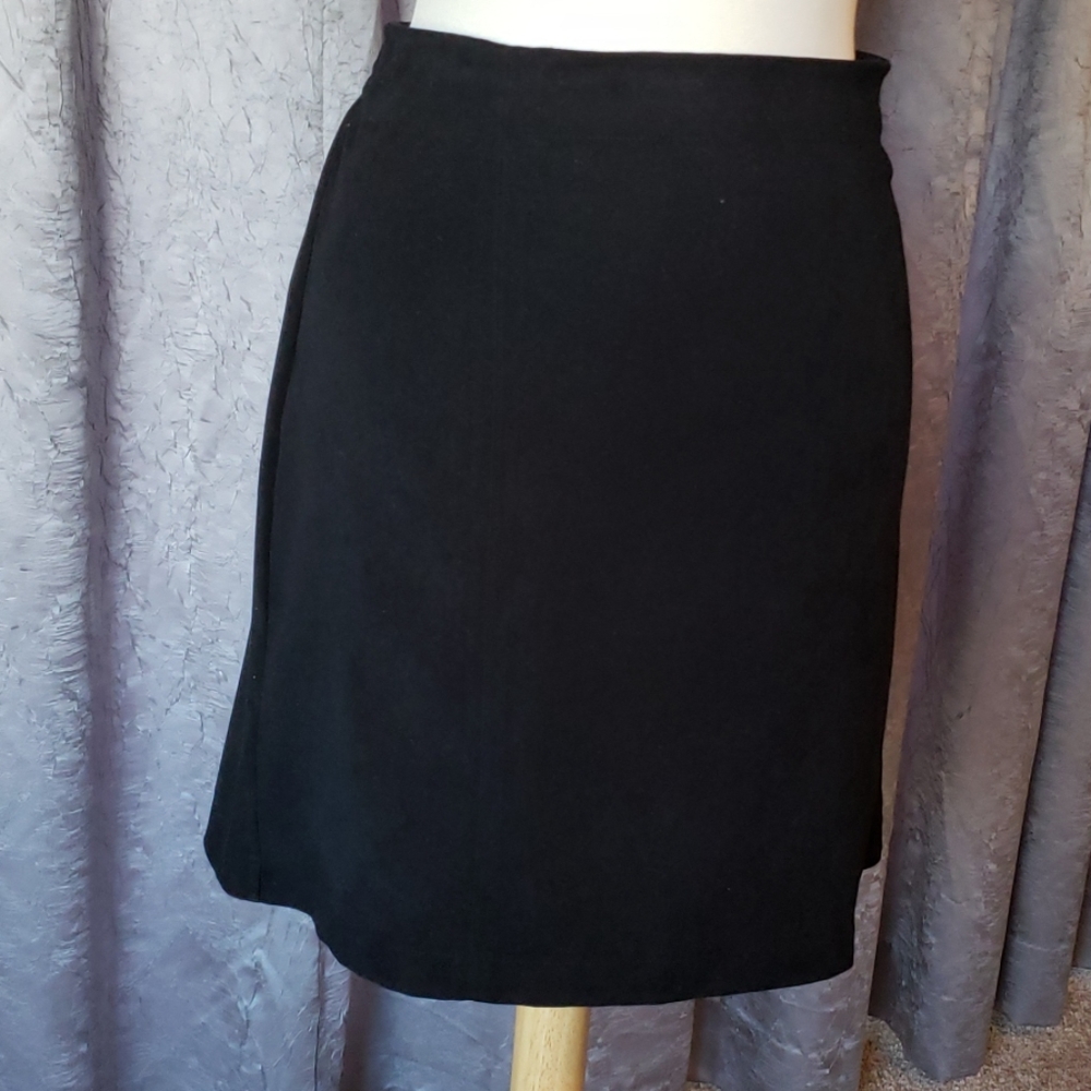 Black faux suede skirt